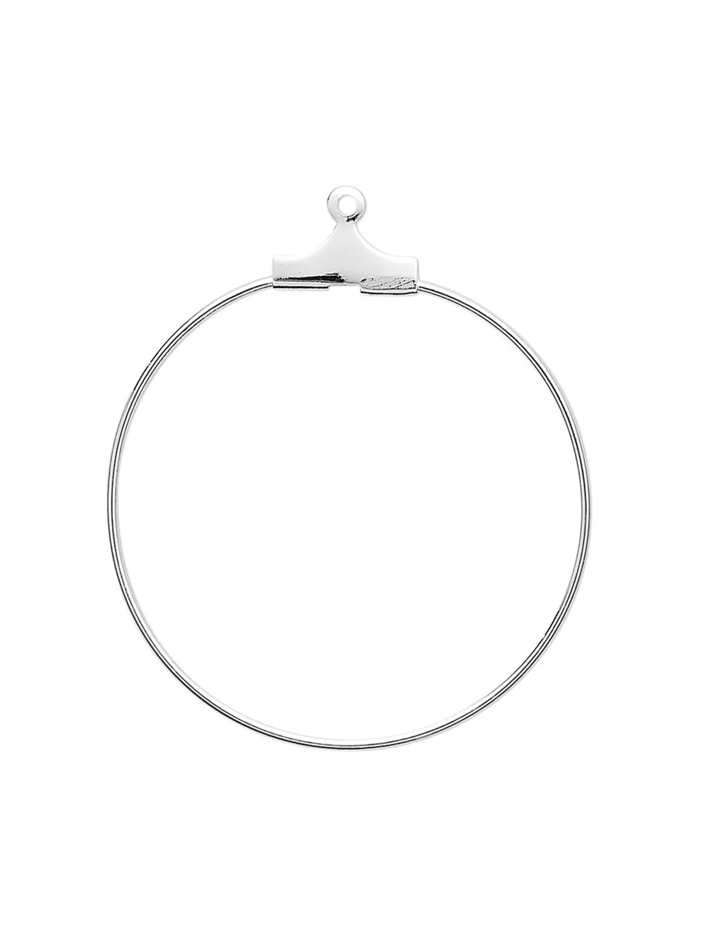 10 Silver Plated Metal Earring Beading Hoop 30mm Add a Bead Findings